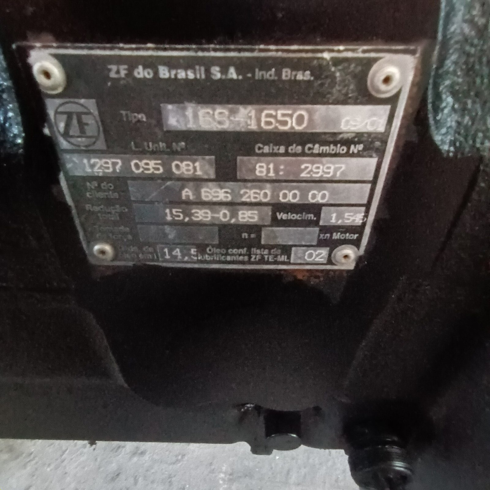 Caixa de Marcha ZF 16s 1650